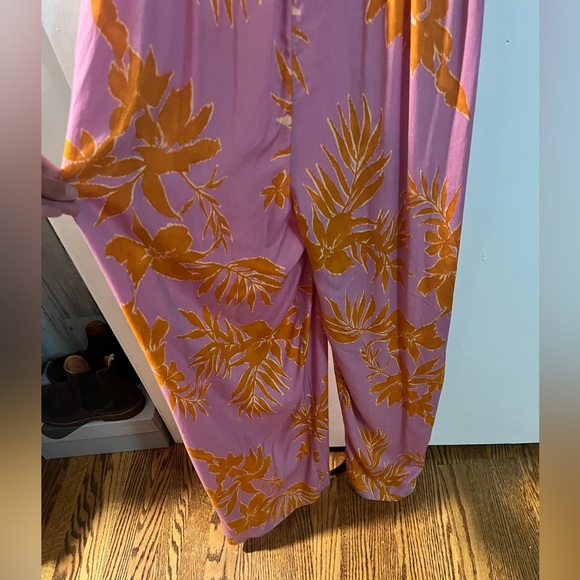 Bila Pink and Orange Floral Jumpsuit - Picture 2 of 6